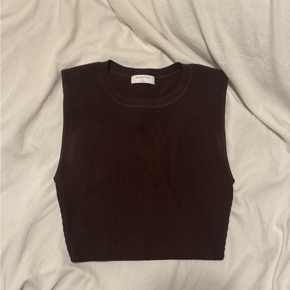 Babaton Women's Brown Ribbed Top